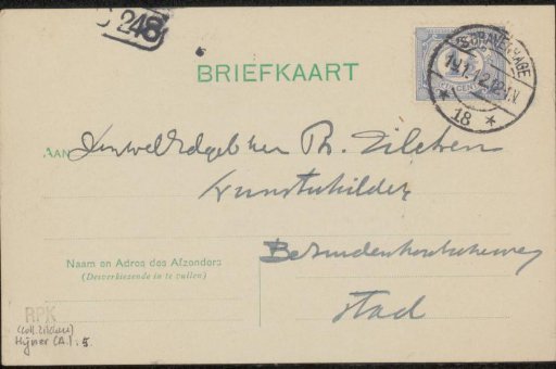 Postcard to Philip Zilcken