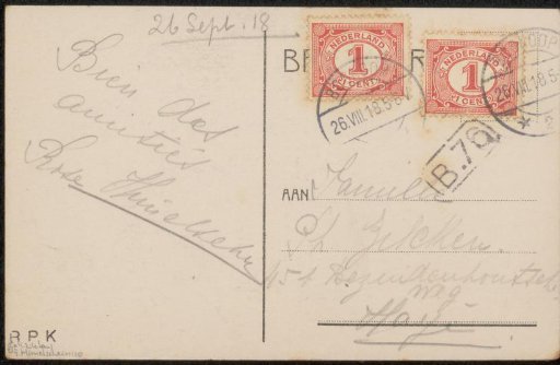 Picture postcard to Philip Zilcken