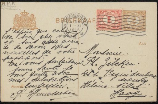 Postcard to Philip Zilcken