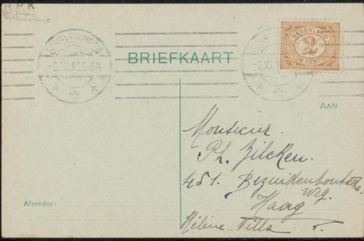 Postcard to Philip Zilcken