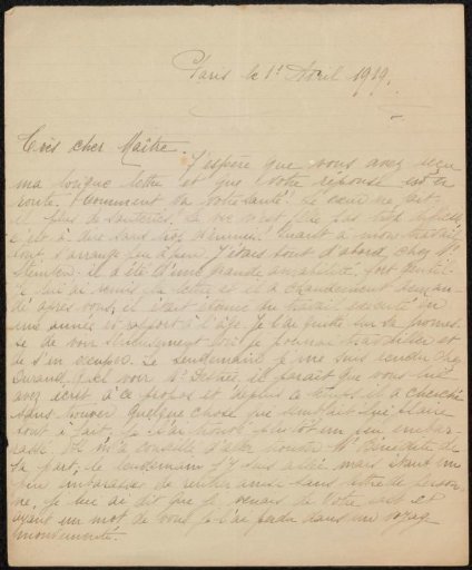 Letter to Philip Zilcken