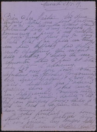 Letter to Philip Zilcken