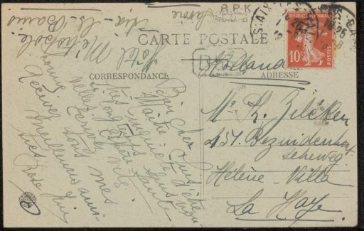 Postcard to Philip Zilcken