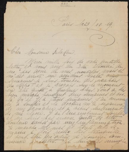 Letter to Philip Zilcken