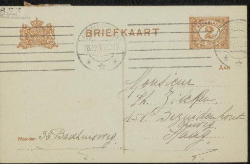 Postcard to Philip Zilcken