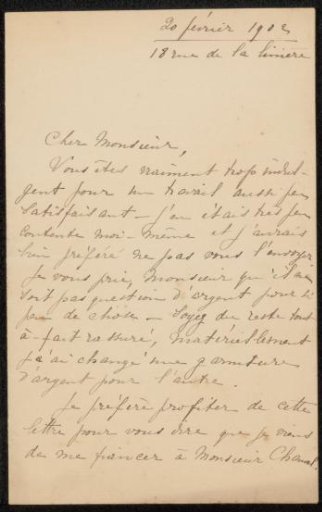 Letter to Philip Zilcken