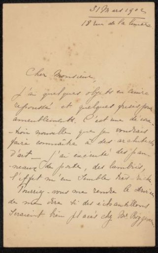 Letter to Philip Zilcken