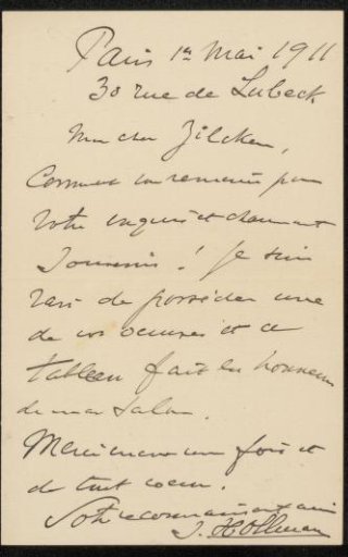 Letter to Philip Zilcken