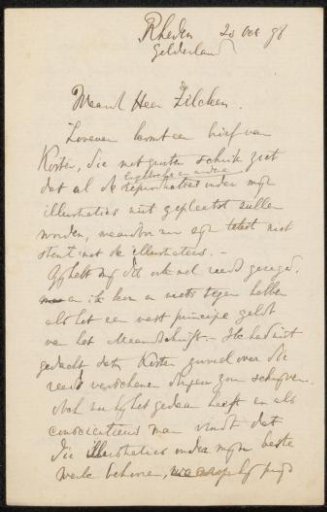 Letter to Philip Zilcken