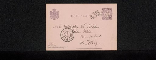 Postcard to Philip Zilcken