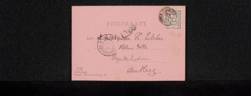 Postcard to Philip Zilcken