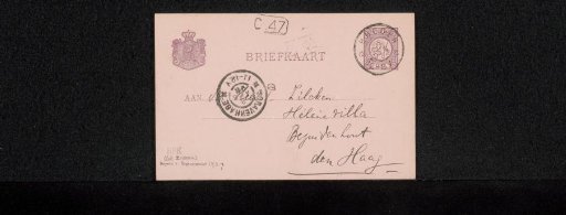 Postcard to Philip Zilcken