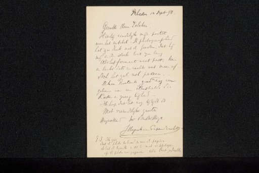 Letter to Philip Zilcken