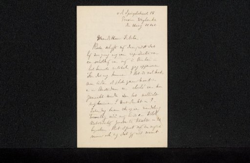 Letter to Philip Zilcken