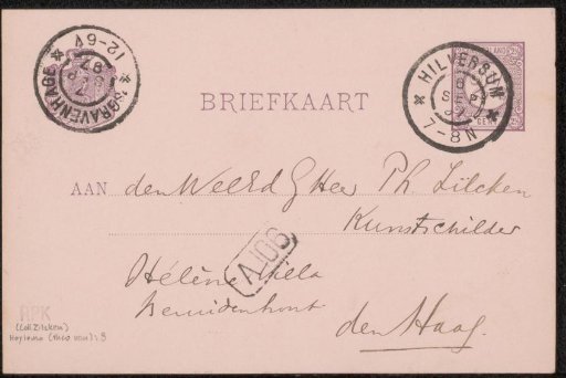 Postcard to Philip Zilcken