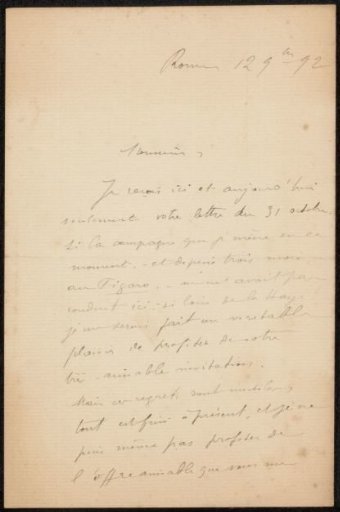 Letter to Philip Zilcken