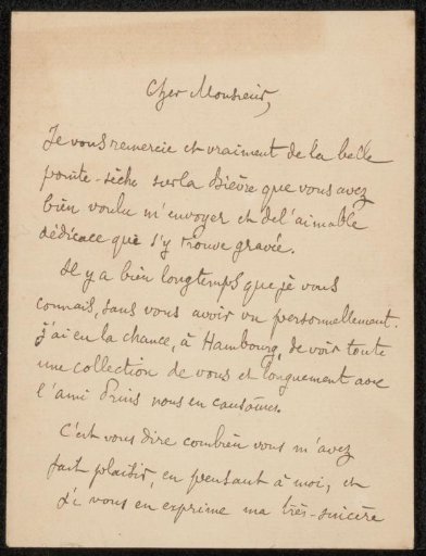 Letter to Philip Zilcken