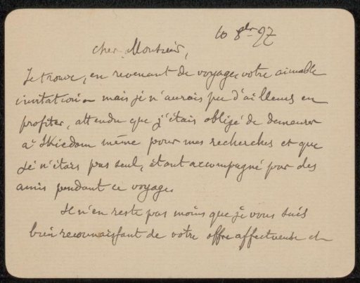Letter to Philip Zilcken