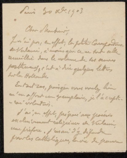 Letter to Philip Zilcken