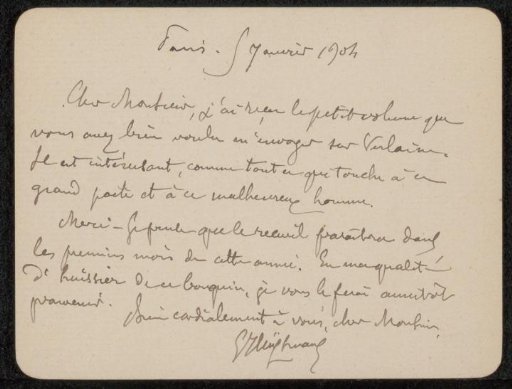 Letter to Philip Zilcken