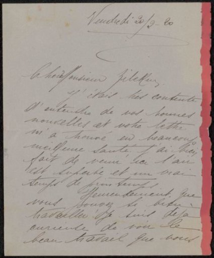 Letter to Philip Zilcken