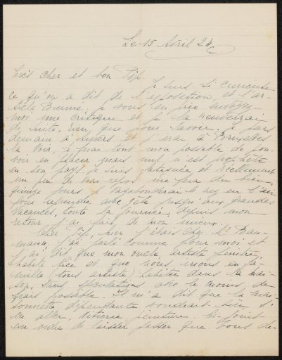 Letter to Philip Zilcken