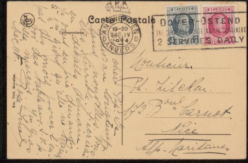 Postcard to Philip Zilcken