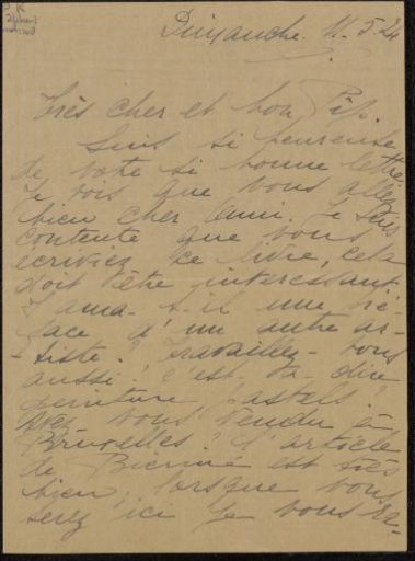 Letter to Philip Zilcken