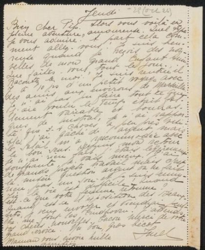 Letter to Philip Zilcken
