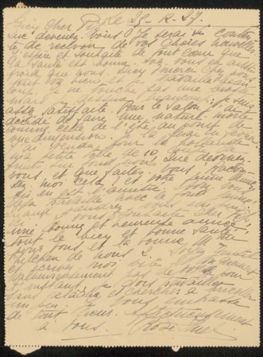 Letter to Philip Zilcken