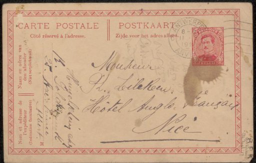 Postcard to Philip Zilcken