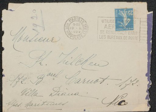 Envelope to Philip Zilcken