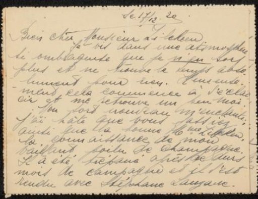 Letter to Philip Zilcken