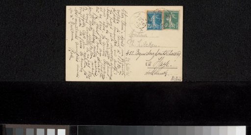 Postcard to Philip Zilcken