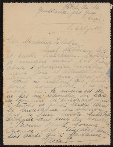 Letter to Philip Zilcken