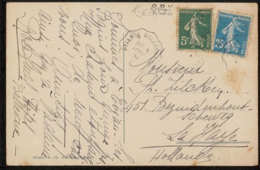Postcard to Philip Zilcken