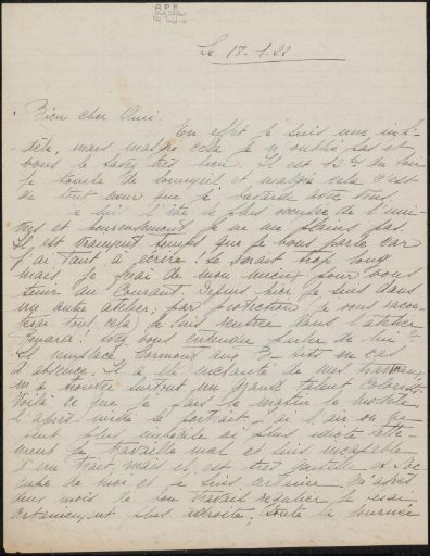 Letter to Philip Zilcken