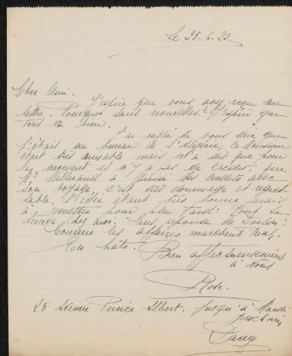 Letter to Philip Zilcken