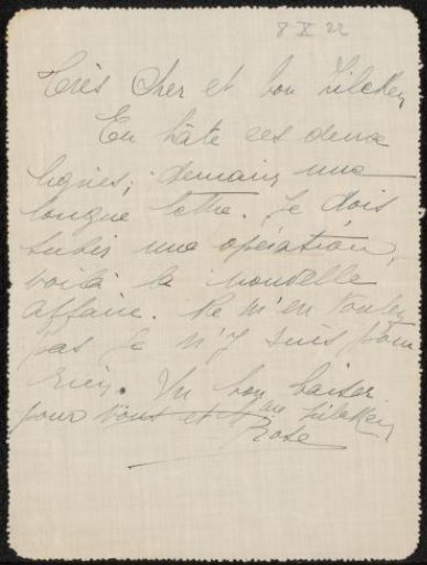 Letter to Philip Zilcken