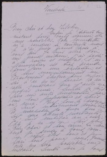 Letter to Philip Zilcken