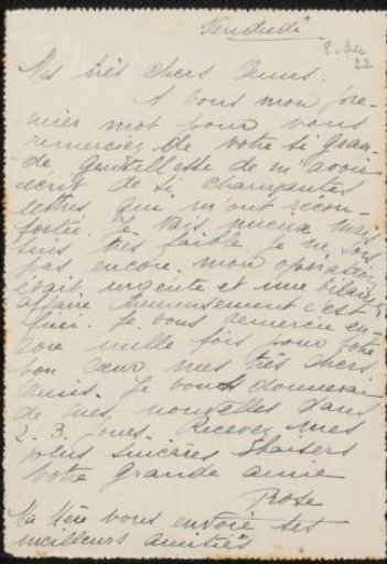 Letter to Philip Zilcken and Henriette Wilhelmina van Baak