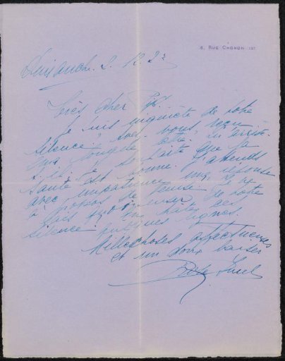 Letter to Philip Zilcken