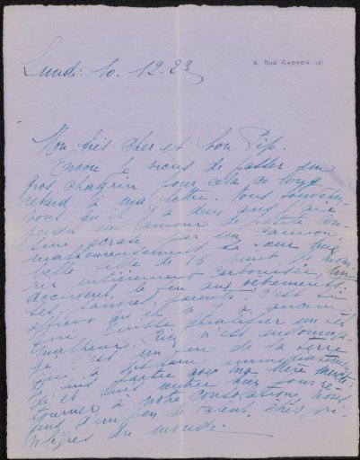 Letter to Philip Zilcken