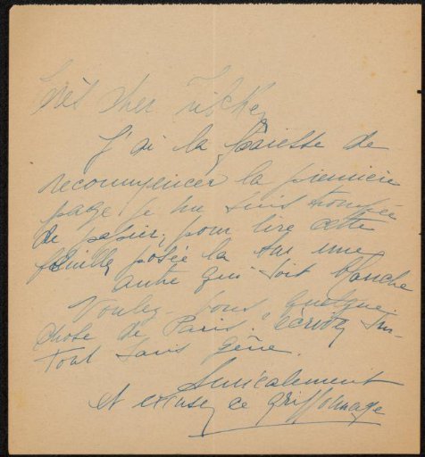Letter to Philip Zilcken