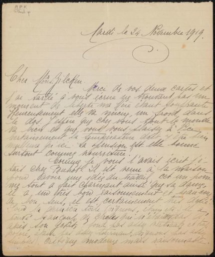 Letter to Philip Zilcken