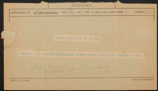 Telegram to Philip Zilcken
