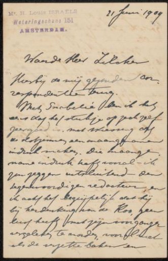 Letter to Philip Zilcken