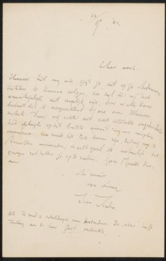 Letter to Philip Zilcken