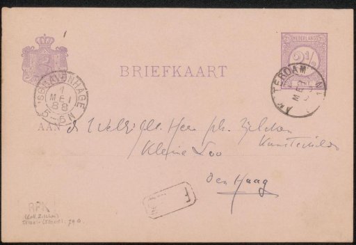 Postcard to Philip Zilcken