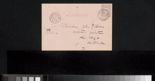 Postcard to Philip Zilcken